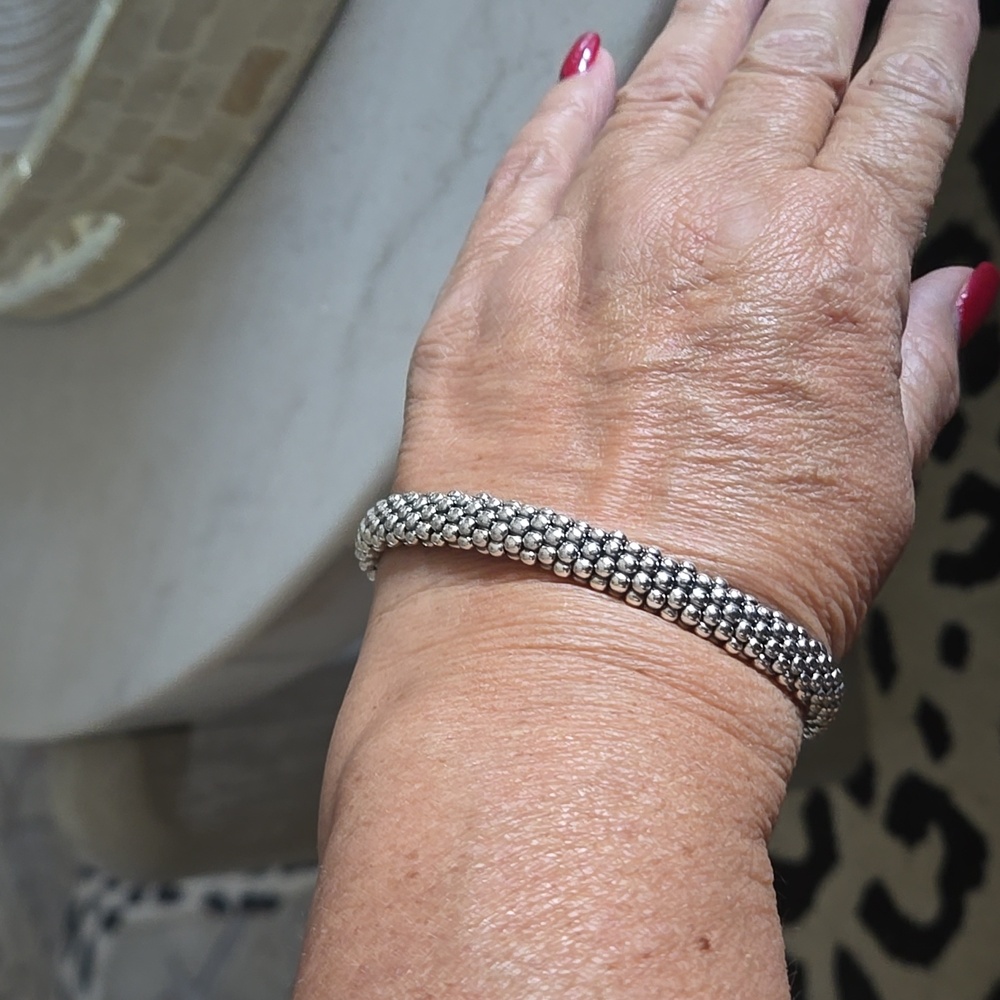 LAGOS Unisex Silver Caviar Thick  Beaded Bracelet 9mm, As New. Buy Now Price - Picture 2 of 7